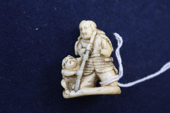 Two Japanese ivory netsuke, 19th century, 4cm
